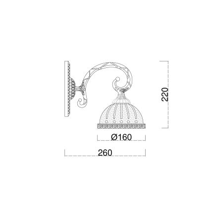Brilagi - Seinavalgusti CLASSIC 1xE27/60W/230V messing