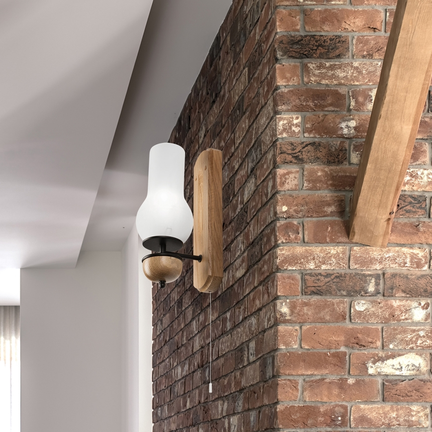 Brilagi - Seinavalgusti COTTAGE 1xE14/40W/230V tamm/valge