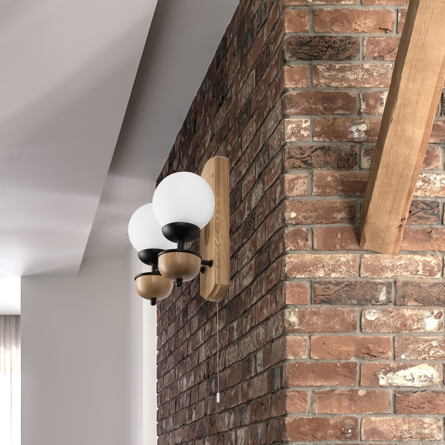 Brilagi - Seinavalgusti COTTAGE 2xG9/40W/230V tamm/valge