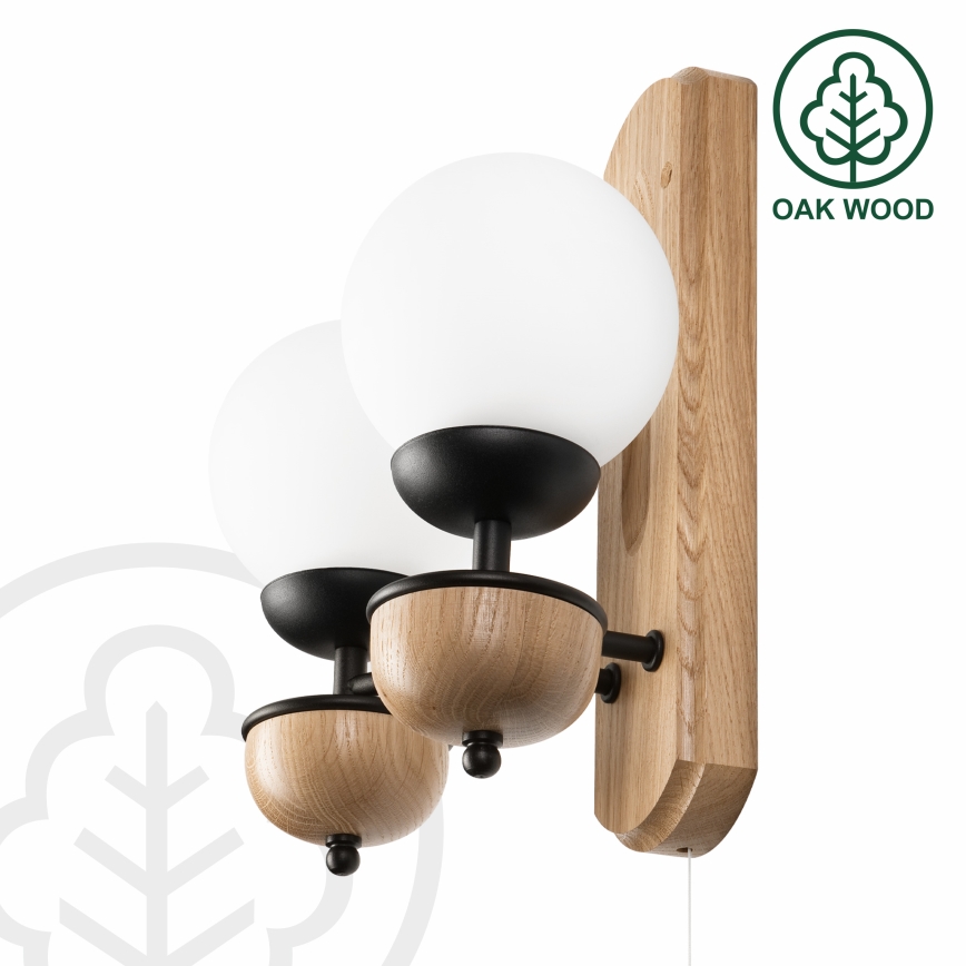 Brilagi - Seinavalgusti COTTAGE 2xG9/40W/230V tamm/valge