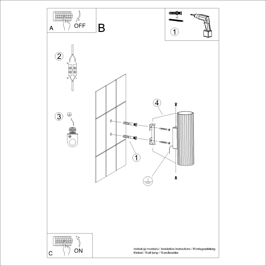 Brilagi - Seinavalgusti CRESTO 2xGU10/10W/230V 20 cm valge