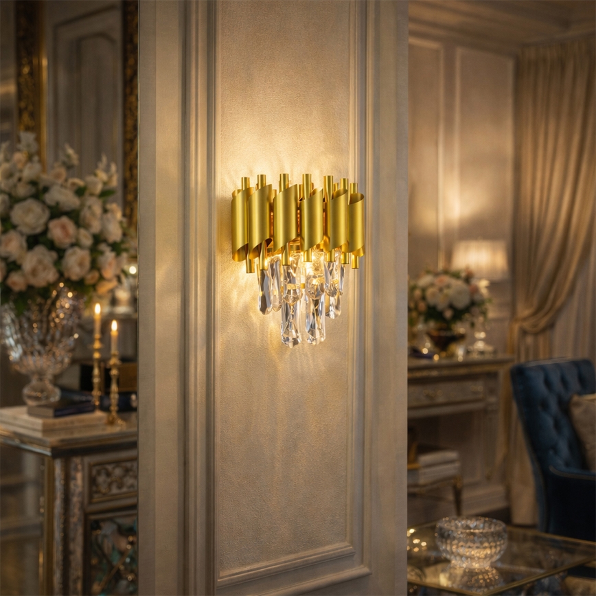 Brilagi - Seinavalgusti ECLIPSE 2xE14/10W/230V kuldne