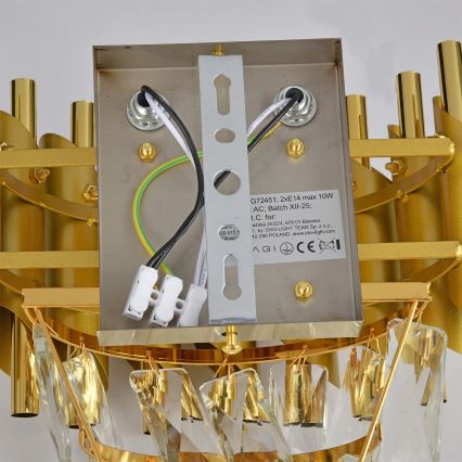 Brilagi - Seinavalgusti ECLIPSE 2xE14/10W/230V kuldne