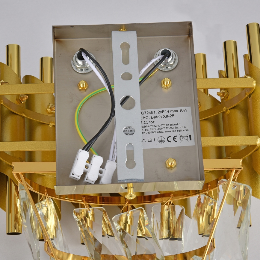 Brilagi - Seinavalgusti ECLIPSE 2xE14/10W/230V kuldne