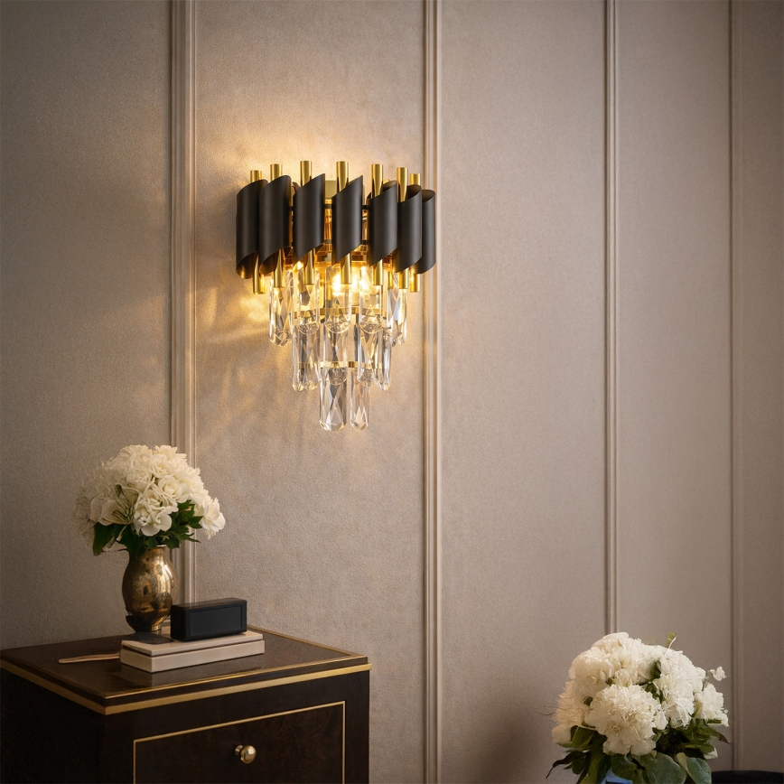 Brilagi - Seinavalgusti ECLIPSE 2xE14/10W/230V must/kuldne