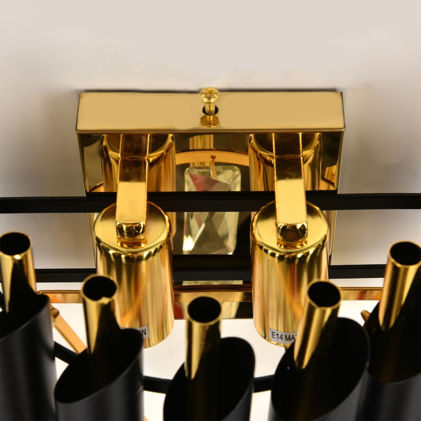 Brilagi - Seinavalgusti ECLIPSE 2xE14/10W/230V must/kuldne