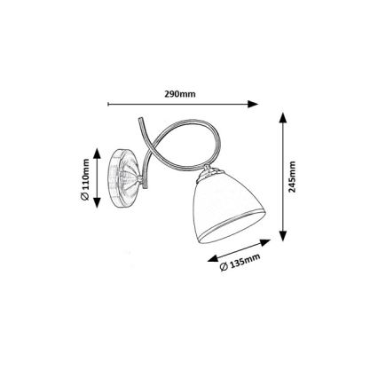 Brilagi - Seinavalgusti FRED 1xE27/60W/230V pronksine