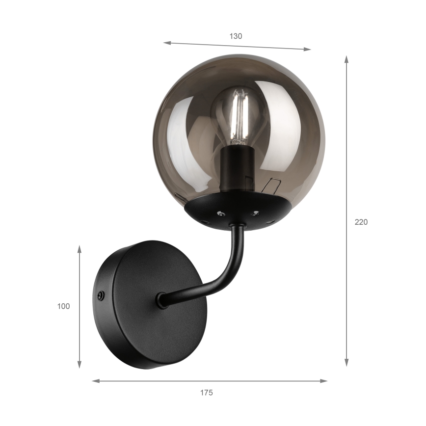 Brilagi - Seinavalgusti MALIVA 1xE14/15W/230V must/suitsune