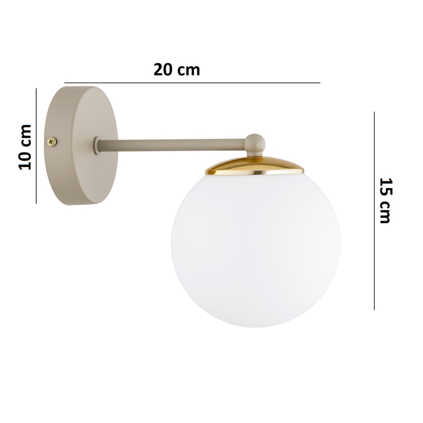 Brilagi - seinavalgusti MILO ECRU 1xE27/60W/230V beež/kuldne