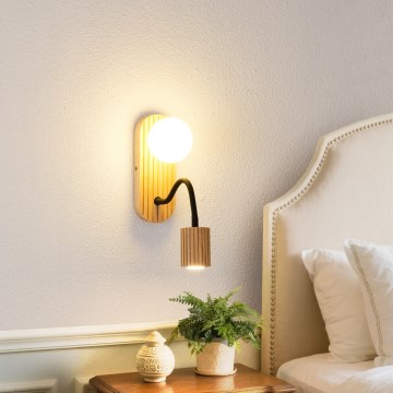Brilagi - Seinavalgusti MODERN WOOD 1xG9/5W/230V + 1xGU10/8W kummipuu