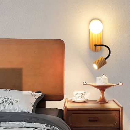 Brilagi - Seinavalgusti MODERN WOOD 1xG9/5W/230V + 1xGU10/8W kummipuu