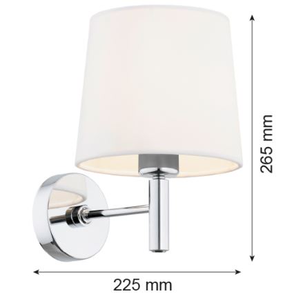 Brilagi - Seinavalgusti MONTE 1xE27/15W/230V kreemjas/läikiv kroom