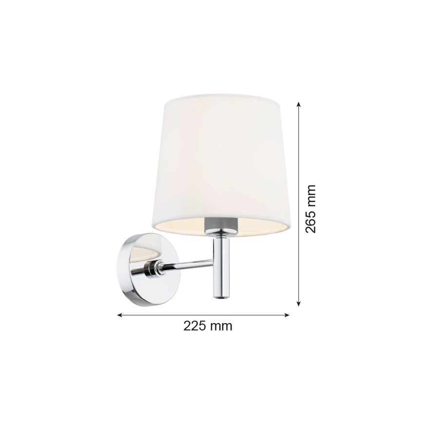 Brilagi - Seinavalgusti MONTE 1xE27/15W/230V kreemjas/läikiv kroom