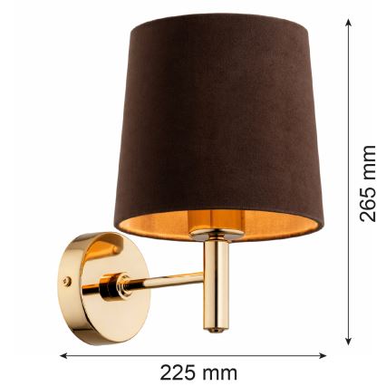 Brilagi - Seinavalgusti MONTE 1xE27/15W/230V pruun/kuldne