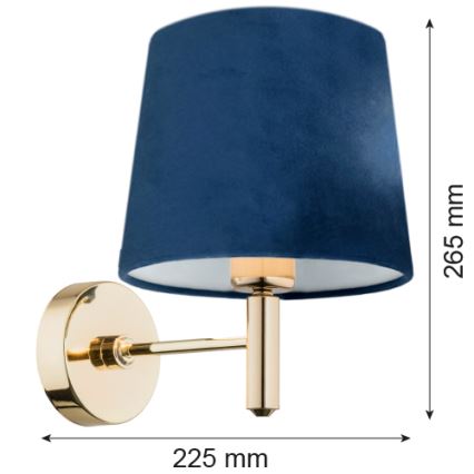 Brilagi - Seinavalgusti MONTE 1xE27/15W/230V sinine/kuldne