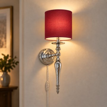 BRILAGI - Seinavalgusti NUBILA 1xE27/60W/230V läikiv kroom/pompeji punane
