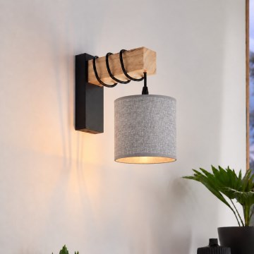 BRILAGI - Seinavalgusti NUBILA 1xE27/60W/230V pruun/must/hall
