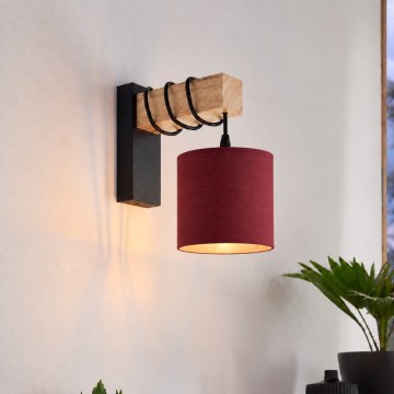 BRILAGI - Seinavalgusti NUBILA 1xE27/60W/230V pruun/must/pompeji punane