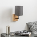 Brilagi - Seinavalgusti NUBILA WOOD 1xE27/25W/230V tamm/antratsiit