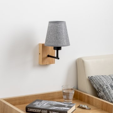 Brilagi - Seinavalgusti NUBILA WOOD 1xE27/25W/230V tamm/hall