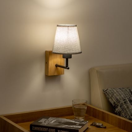 Brilagi - Seinavalgusti NUBILA WOOD 1xE27/25W/230V tamm/hall