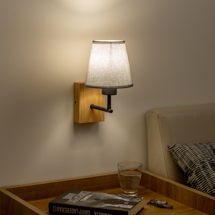 Brilagi - Seinavalgusti NUBILA WOOD 1xE27/25W/230V tamm/hall