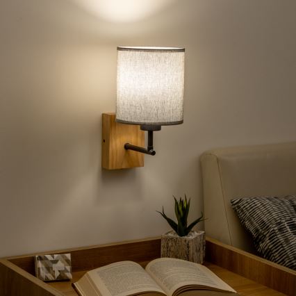 Brilagi - Seinavalgusti NUBILA WOOD 1xE27/25W/230V tamm/hall