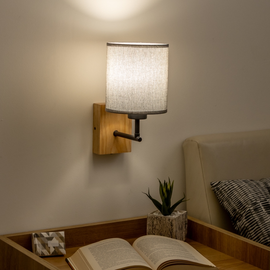 Brilagi - Seinavalgusti NUBILA WOOD 1xE27/25W/230V tamm/hall