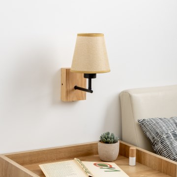 Brilagi - Seinavalgusti NUBILA WOOD 1xE27/25W/230V tamm/helepruun