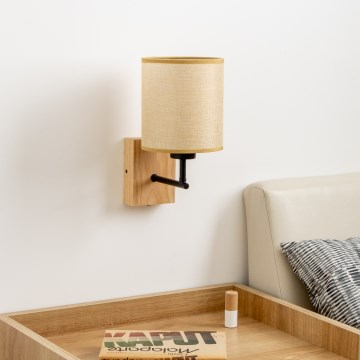 Brilagi - Seinavalgusti NUBILA WOOD 1xE27/25W/230V tamm/helepruun