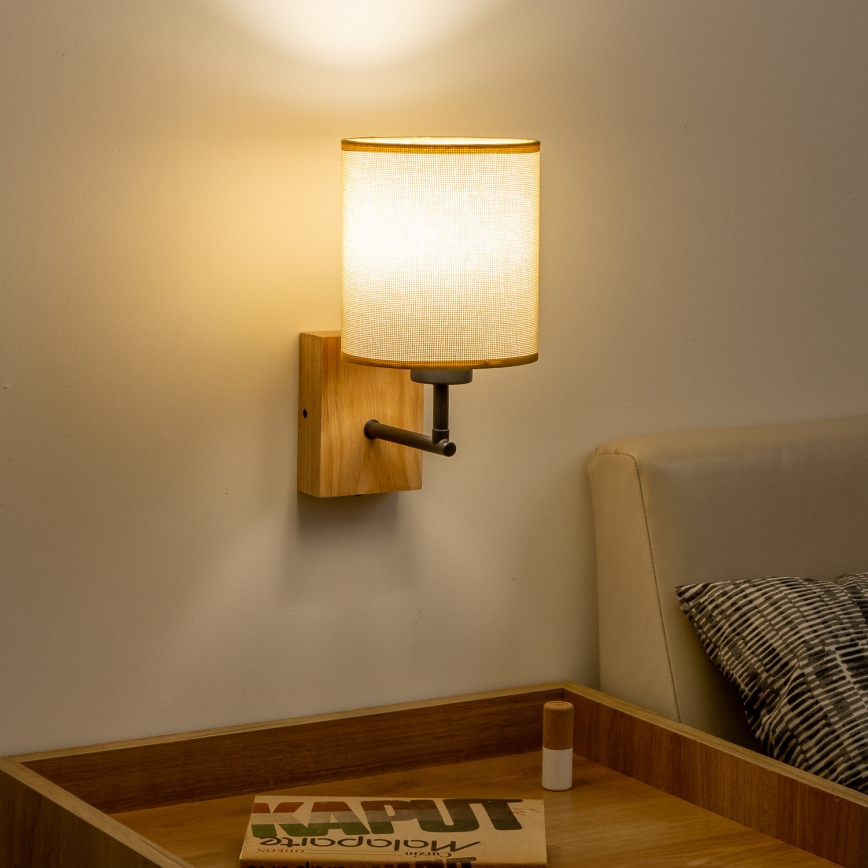 Brilagi - Seinavalgusti NUBILA WOOD 1xE27/25W/230V tamm/helepruun