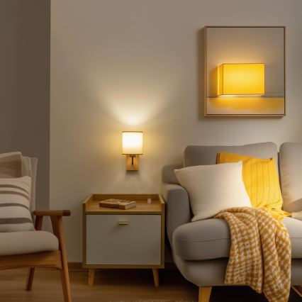 Brilagi - Seinavalgusti NUBILA WOOD 1xE27/25W/230V tamm/helepruun