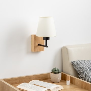 Brilagi - Seinavalgusti NUBILA WOOD 1xE27/25W/230V tamm/kreemikas