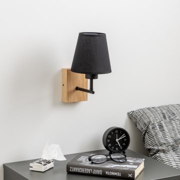 Brilagi - Seinavalgusti NUBILA WOOD 1xE27/25W/230V tamm/must