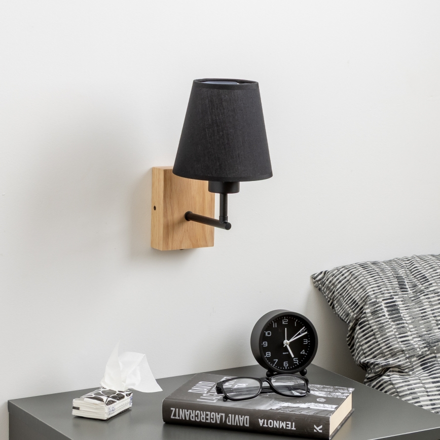 Brilagi - Seinavalgusti NUBILA WOOD 1xE27/25W/230V tamm/must