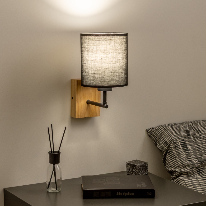 Brilagi - Seinavalgusti NUBILA WOOD 1xE27/25W/230V tamm/must