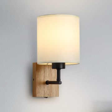 Brilagi - Seinavalgusti NUBILA WOOD 1xE27/25W/230V tamm/must/kreemikas