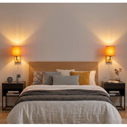 Brilagi - Seinavalgusti NUBILA WOOD 1xE27/25W/230V tamm/must/oranž