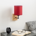 Brilagi - Seinavalgusti NUBILA WOOD 1xE27/25W/230V tamm/Pompeii punane