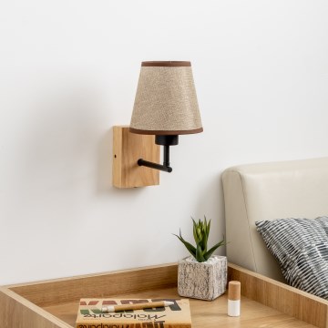 Brilagi - Seinavalgusti NUBILA WOOD 1xE27/25W/230V tamm/pruun