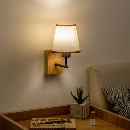 Brilagi - Seinavalgusti NUBILA WOOD 1xE27/25W/230V tamm/pruun