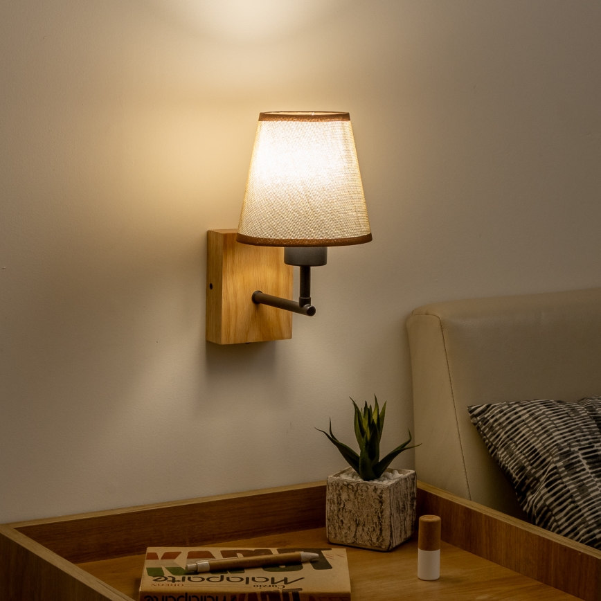 Brilagi - Seinavalgusti NUBILA WOOD 1xE27/25W/230V tamm/pruun