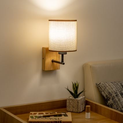 Brilagi - Seinavalgusti NUBILA WOOD 1xE27/25W/230V tamm/pruun