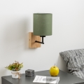 Brilagi - Seinavalgusti NUBILA WOOD 1xE27/25W/230V tamm/roheline