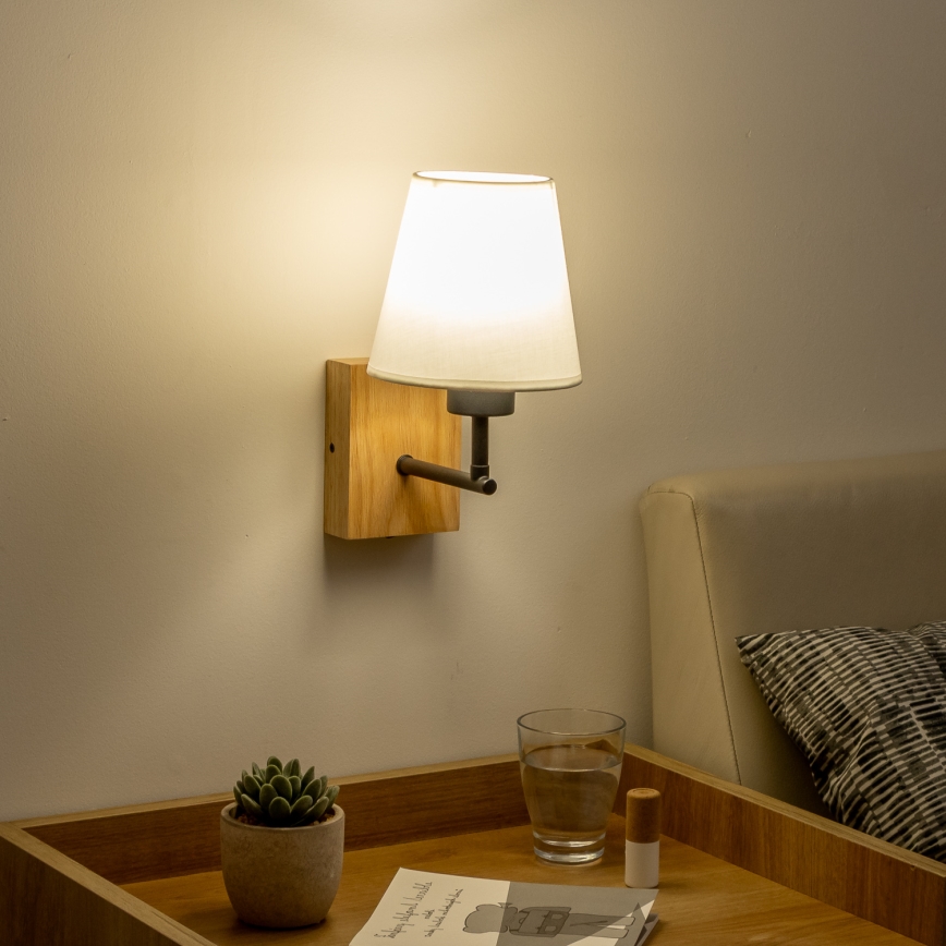 Brilagi - Seinavalgusti NUBILA WOOD 1xE27/25W/230V tamm/valge