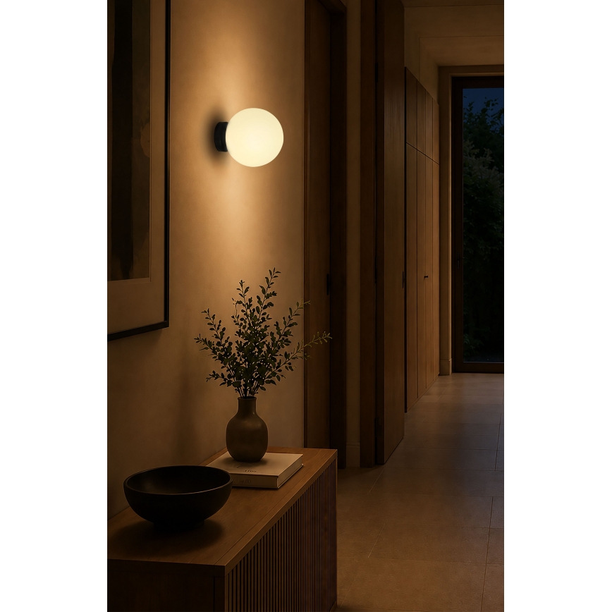 BRILAGI - seinavalgusti POLOS 1xE27/40W/230V, läbimõõt 20 cm, must