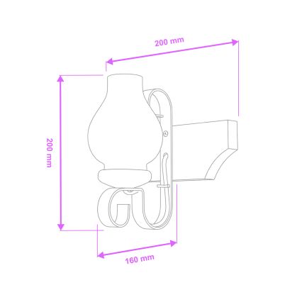 Brilagi - Seinavalgusti QUEEN 1xE14/40W/230V pöök