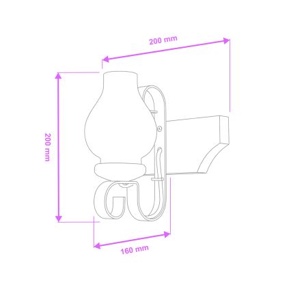 Brilagi - Seinavalgusti QUEEN 1xE14/40W/230V pöök/kreemikas