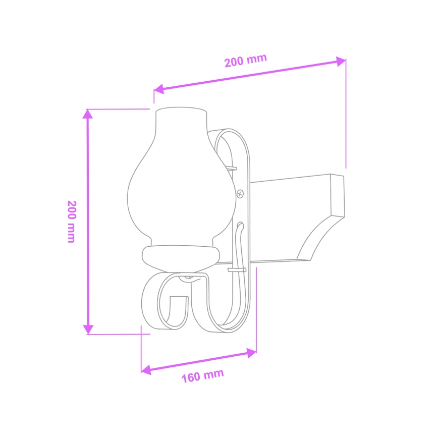 Brilagi - Seinavalgusti QUEEN 1xE14/40W/230V pöök/kreemikas