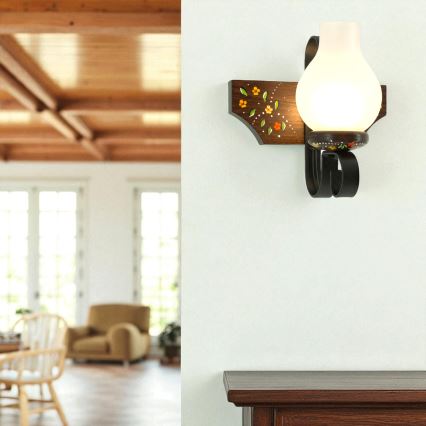 Brilagi - Seinavalgusti QUEEN 1xE14/40W/230V pöök/wenge